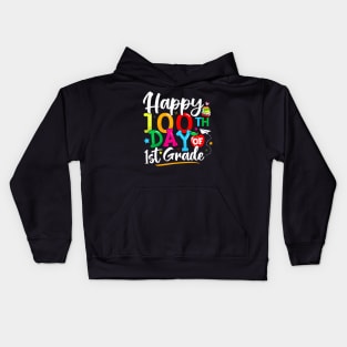 Happy 100Th Day Of First Grade 100 Days Of School Teacher Kids Hoodie